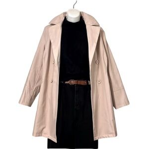 M&S Collection Petite Women’s Soft Light Pink Dbl Breasted Trench Pea Coat 14P